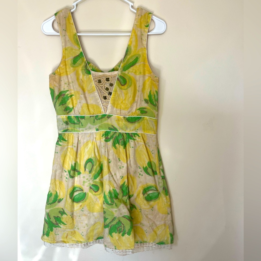 Free People Women’s XS Yellow Vintage Floral Summer dress